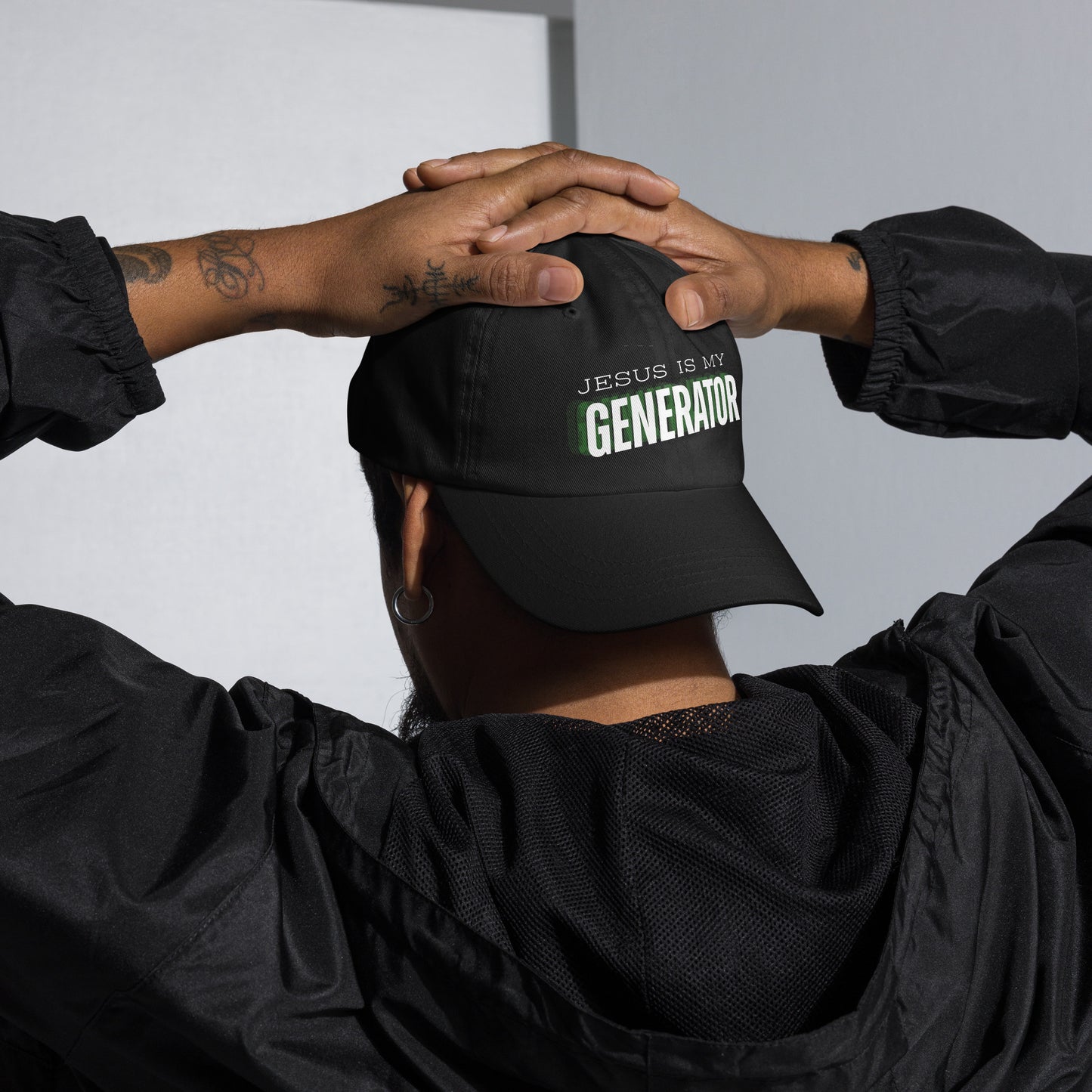 Jesus Is My Generator embroidered dad hat – Christian faith-based cap for men and women