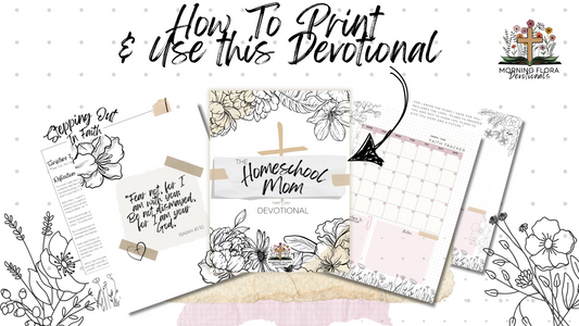 The Homeschool Mom Devotional printable journal and coloring pages