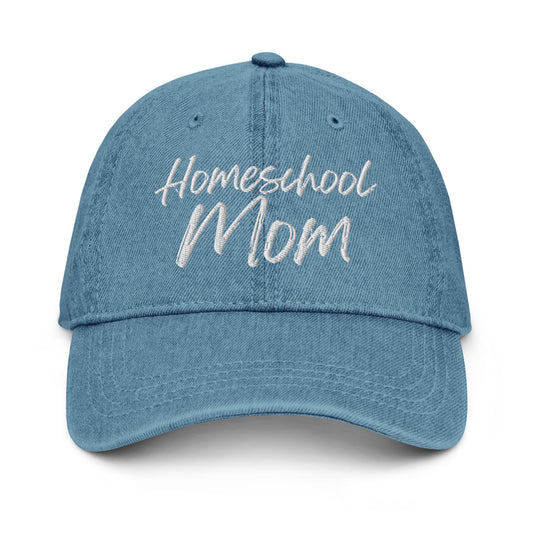 Pigment-dyed Christian denim hat — unisex faith-inspired accessory by Morning Flora Devotionals.
