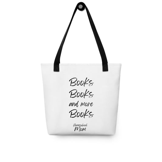 Spacious homeschool essentials tote bag with durable handles and stylish design — faith-inspired Christian mom book bag by Morning Flora Devotionals.
