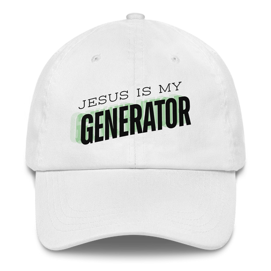 Jesus Is My Generator embroidered dad hat – Christian faith-based cap for men and women