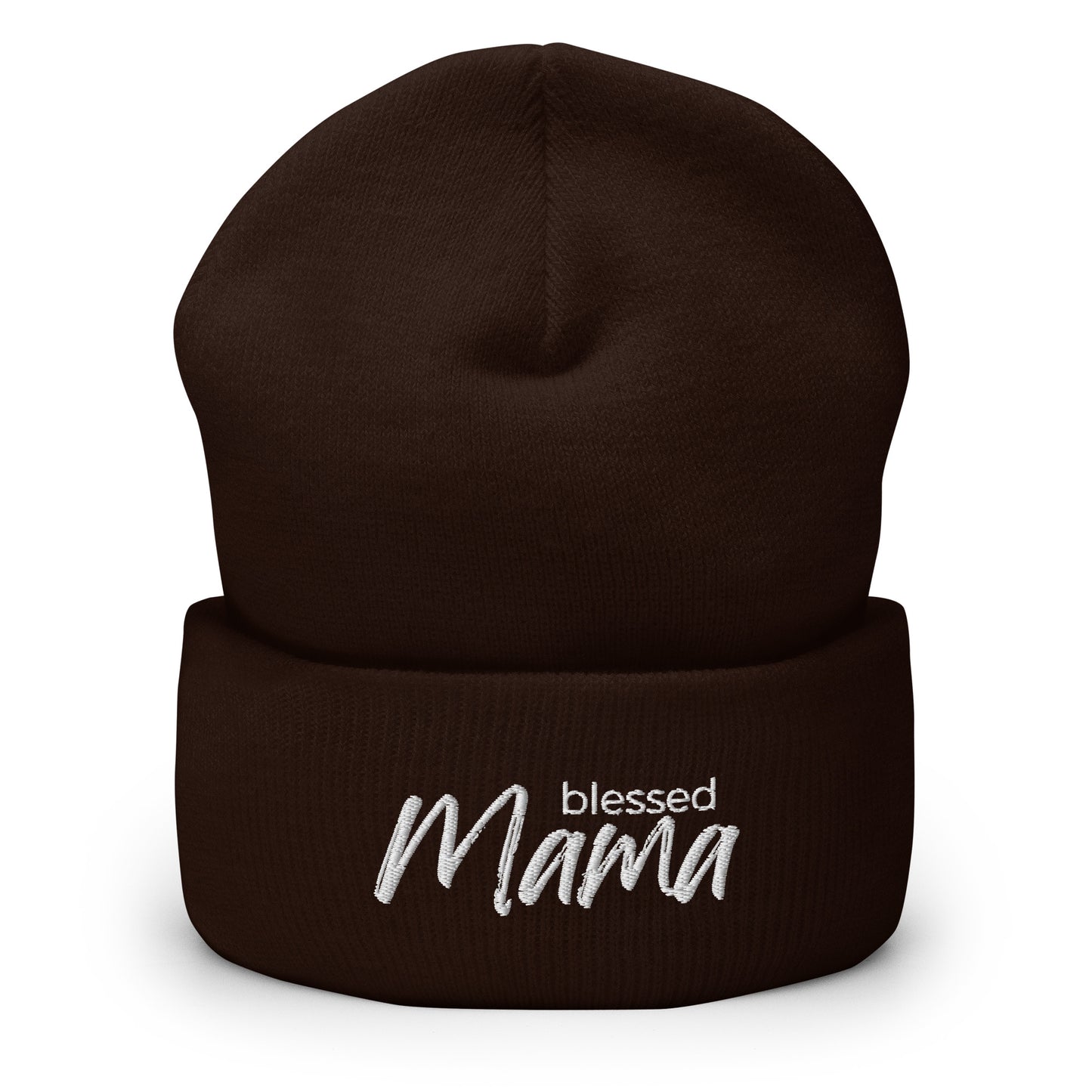 “Blessed Mama embroidered beanie – Christian winter hat for moms and homeschoolers”