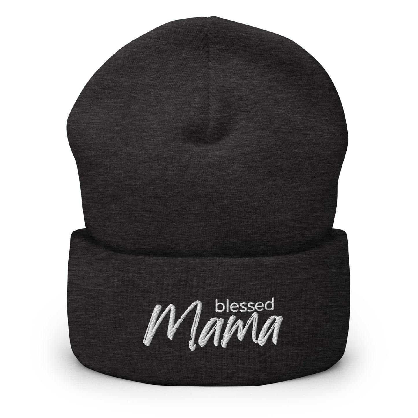 “Blessed Mama embroidered beanie – Christian winter hat for moms and homeschoolers”