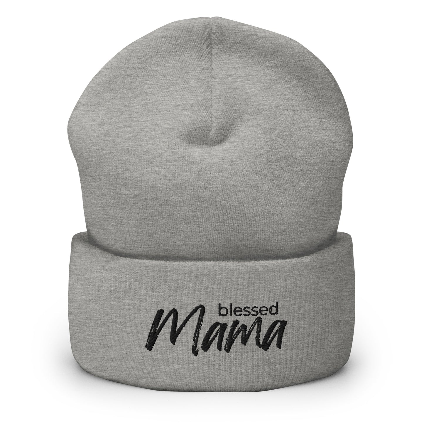 “Blessed Mama embroidered beanie – Christian winter hat for moms and homeschoolers”