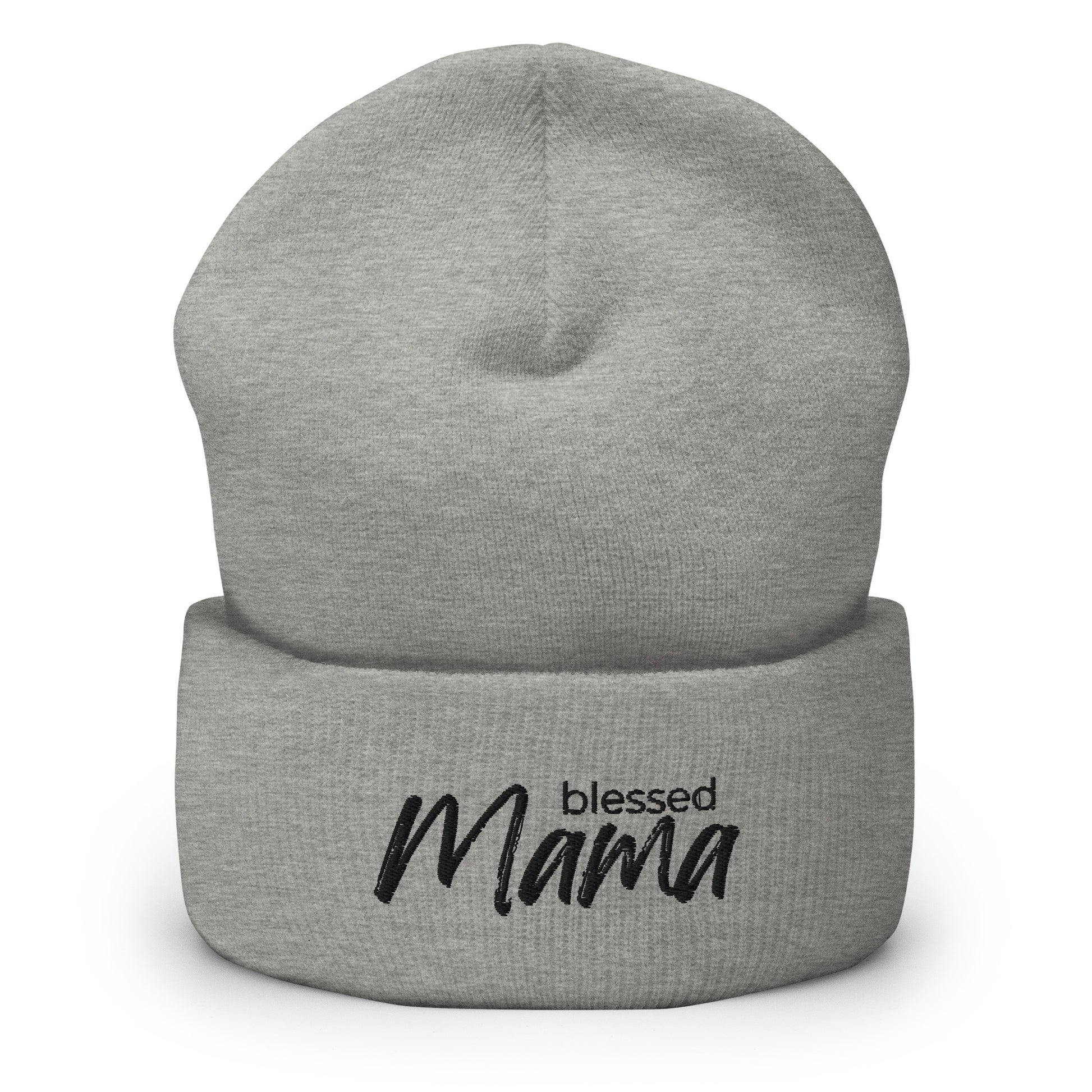 “Blessed Mama embroidered beanie – Christian winter hat for moms and homeschoolers”