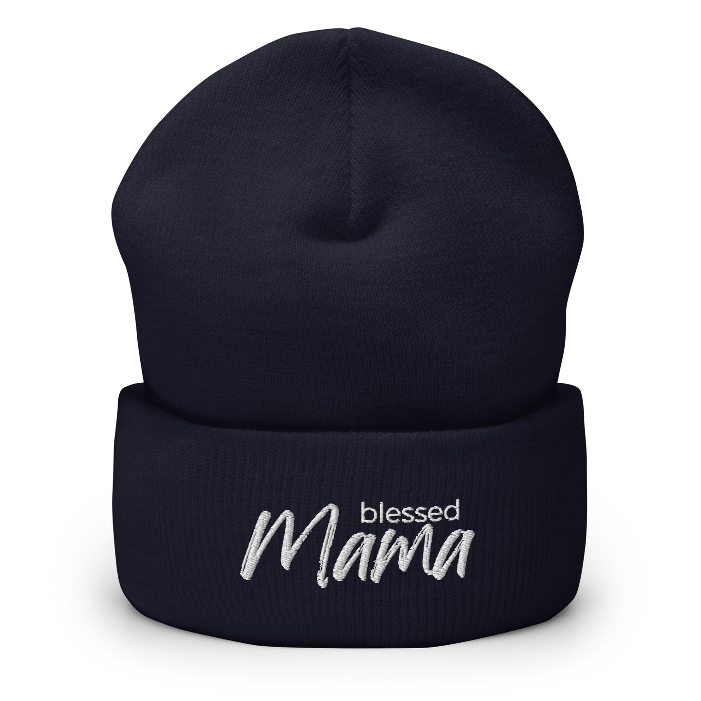 “Blessed Mama embroidered beanie – Christian winter hat for moms and homeschoolers”