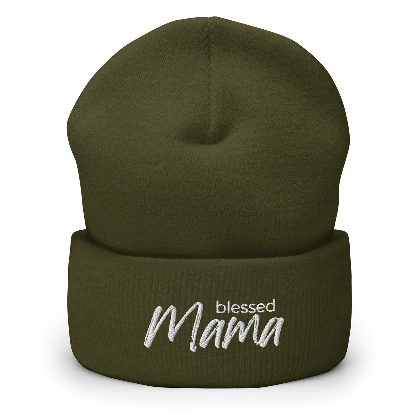 “Blessed Mama embroidered beanie – Christian winter hat for moms and homeschoolers”
