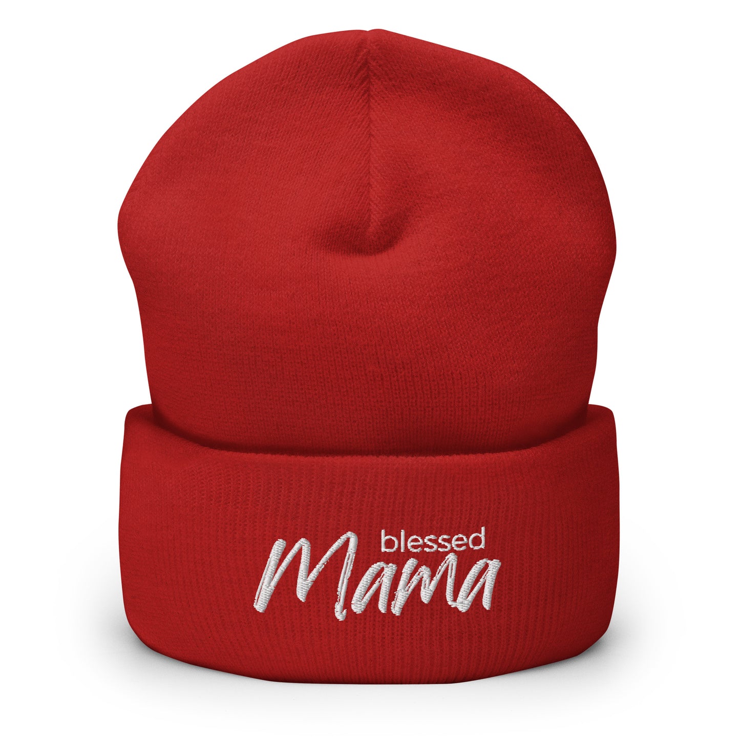“Blessed Mama embroidered beanie – Christian winter hat for moms and homeschoolers”