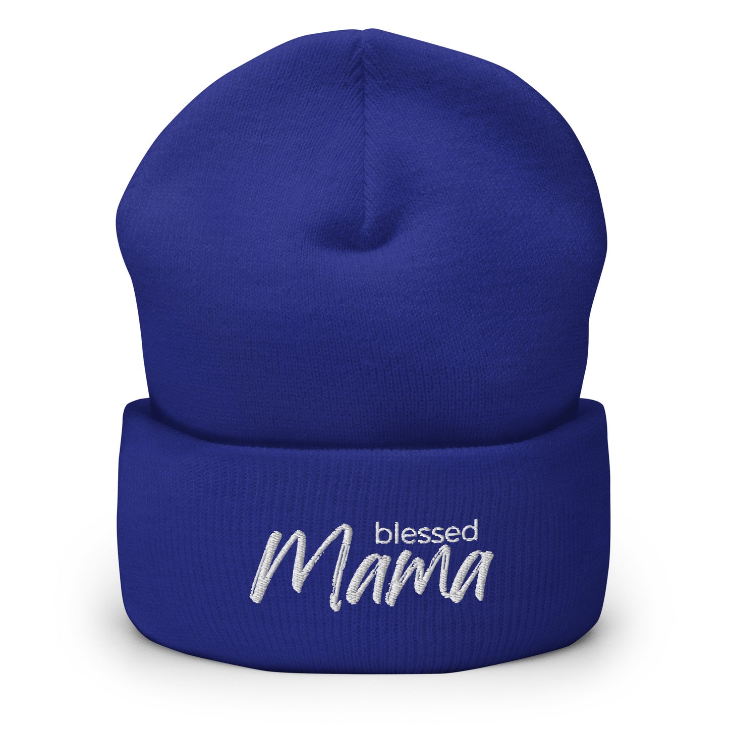 “Blessed Mama embroidered beanie – Christian winter hat for moms and homeschoolers”