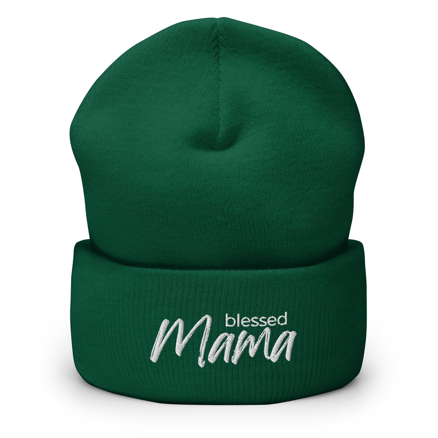 “Blessed Mama embroidered beanie – Christian winter hat for moms and homeschoolers”