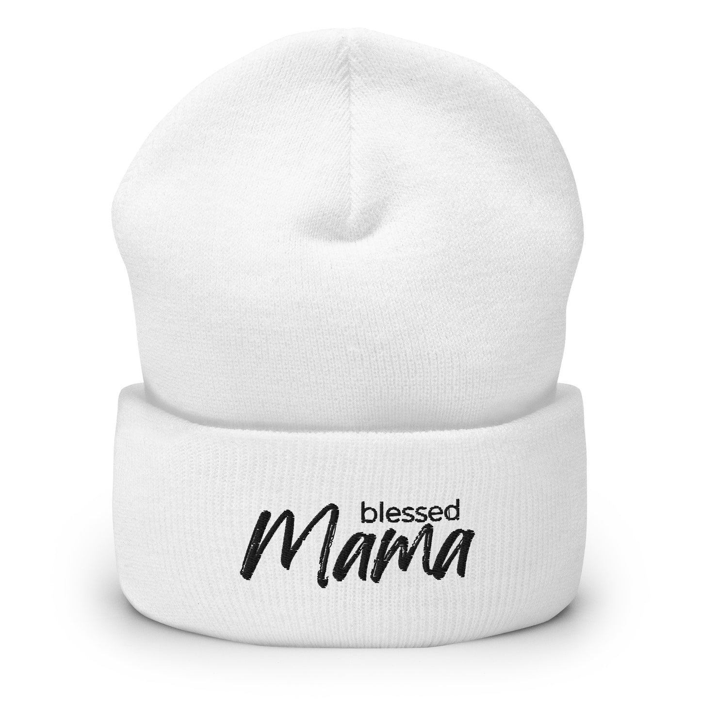“Blessed Mama embroidered beanie – Christian winter hat for moms and homeschoolers”