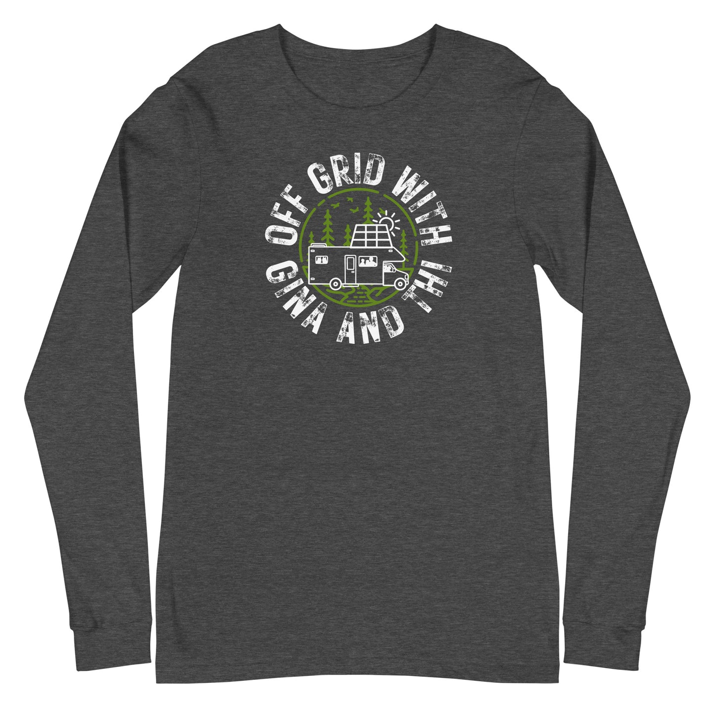 Off Grid with Gina & Thi logo long sleeve t-shirt — Bella + Canvas 3501 versatile fit in soft cotton