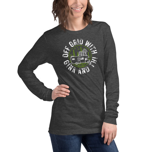 Off Grid with Gina & Thi logo long sleeve t-shirt — Bella + Canvas 3501 versatile fit in soft cotton