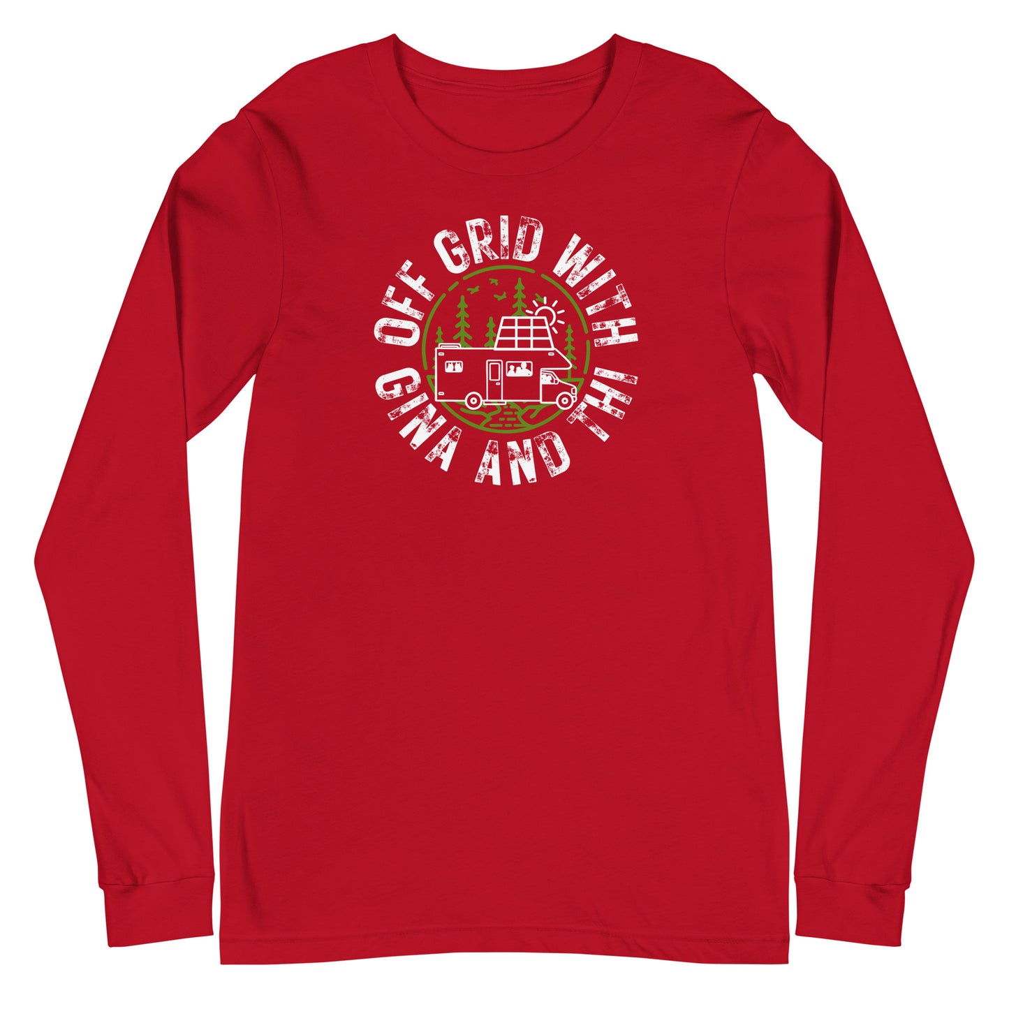 Off Grid with Gina & Thi logo long sleeve t-shirt — Bella + Canvas 3501 versatile fit in soft cotton