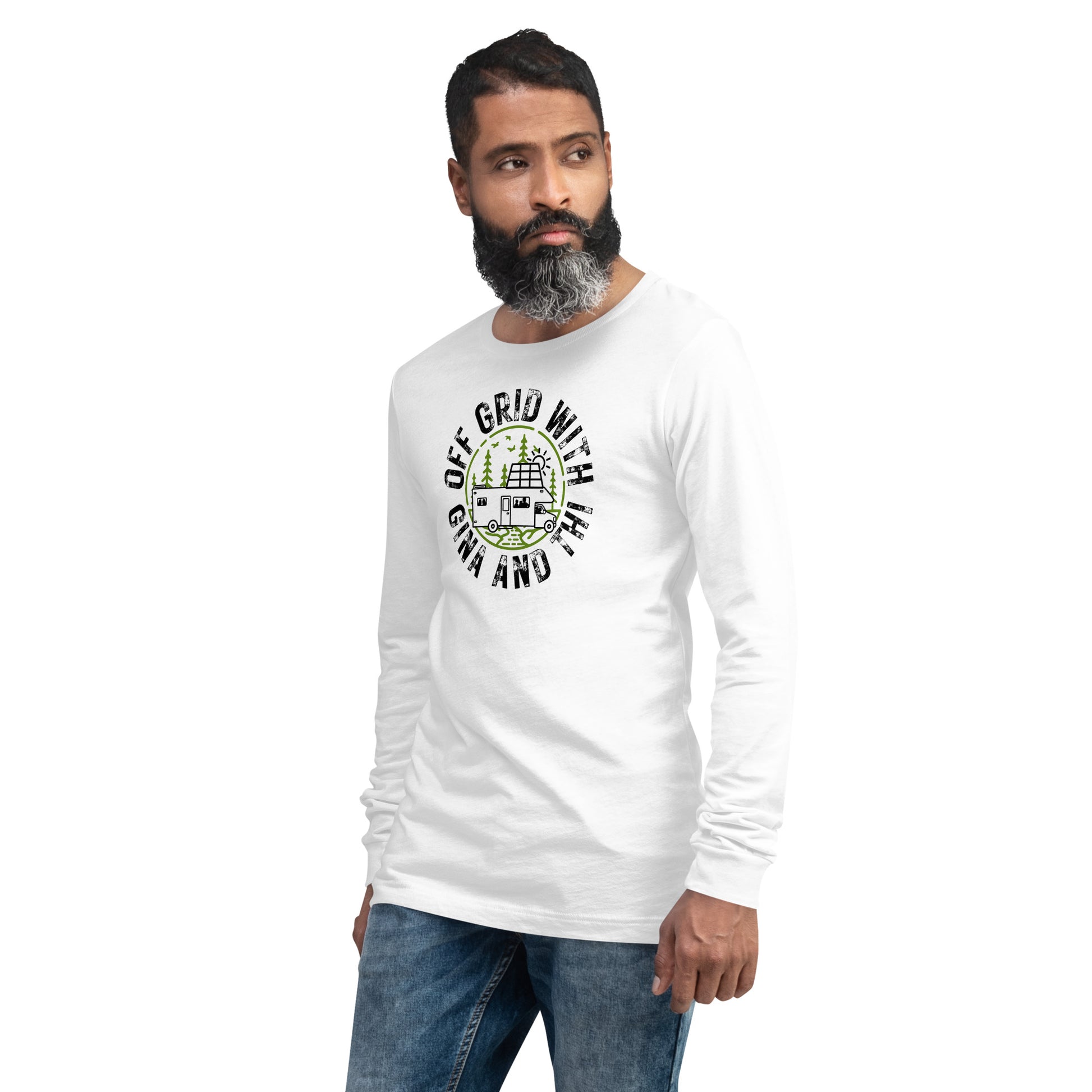 Off Grid with Gina & Thi logo long sleeve t-shirt — Bella + Canvas 3501 versatile fit in soft cotton